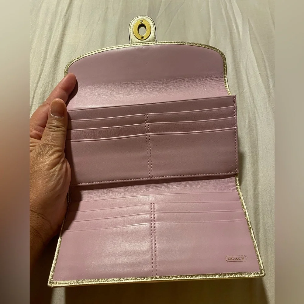 Coach Y2K Legacy Turnlock Wallet, Gold